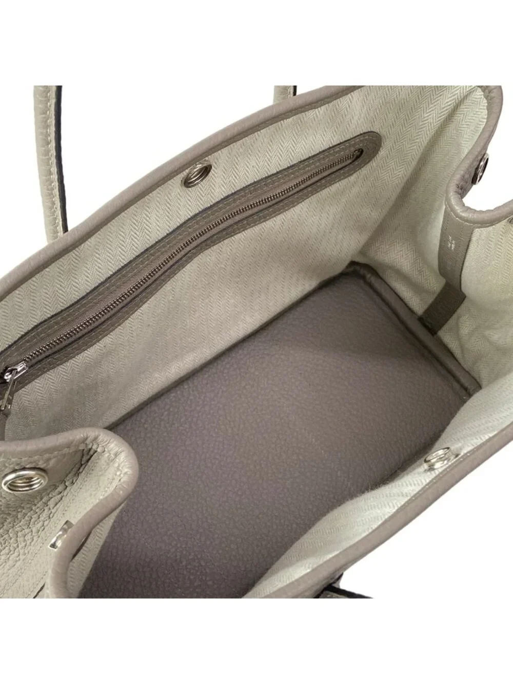 Hermes Tote Garden Party TPM Griasphalt Silver